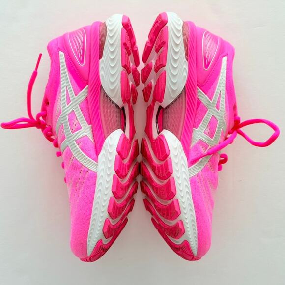 Asics Gel Nimbus 22 Hot Neon Pink Size 9 Knit Run Gym Walk Comfort Worn 1X RARE - Picture 4 of 6